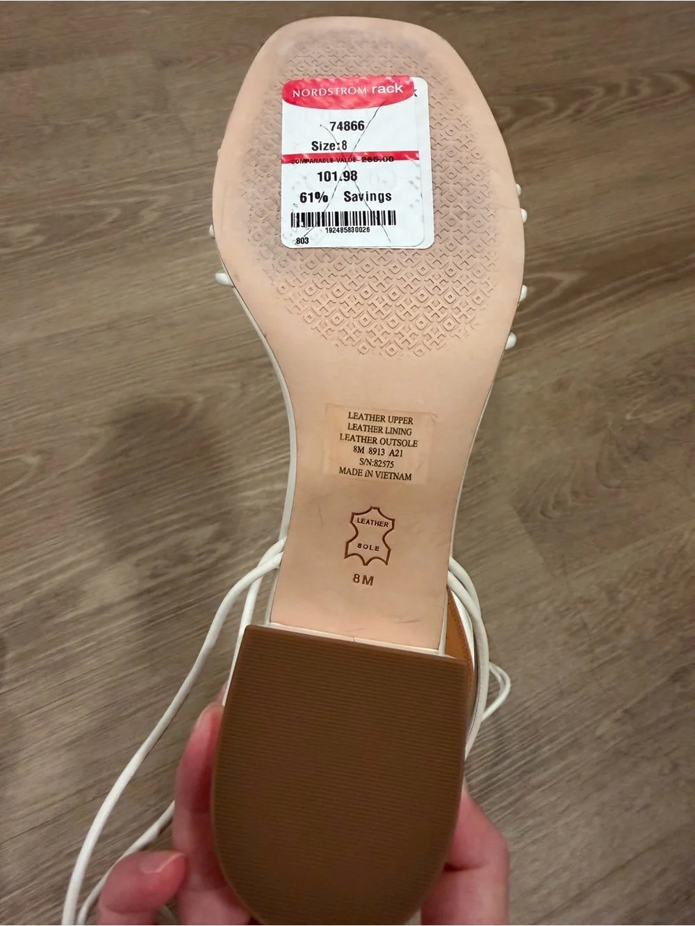 New Tory Burch White Strappy Square-Toe Lace-Up Sandals
